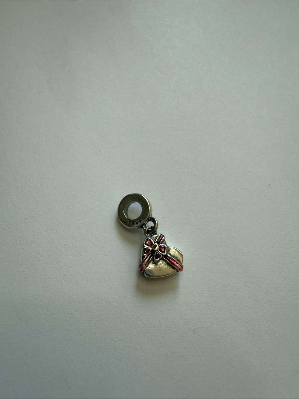 Heart Chocolate Gift Box Charm for Bracelet or Necklace Silver